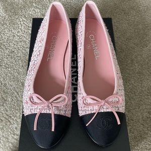 Chanel pink ballet flats